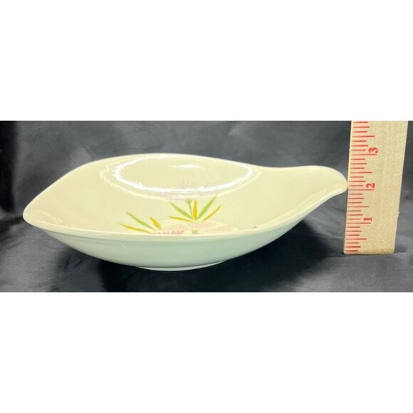 Vintage Red Wing Abstract Pink Spice Floral Butterfly Lug Handle Serving Bowl - Picture 9 of 11